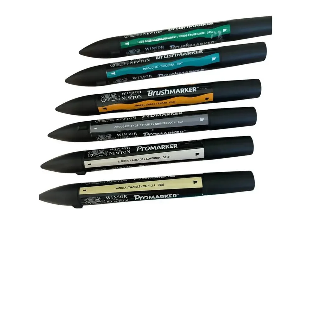 6 NEW Winsor and Newton Dual Tip ProMarkers Bundle